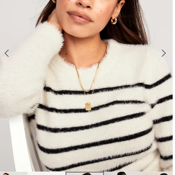 NWT OLD NAVY Eyelash Shine Sweater Color: Black White - Picture 4 of 6